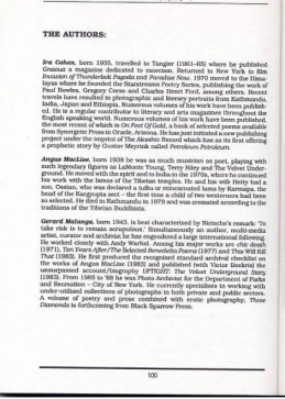 Author biographies: Ira Cohen, Angus Maclise, Gerard Malanga