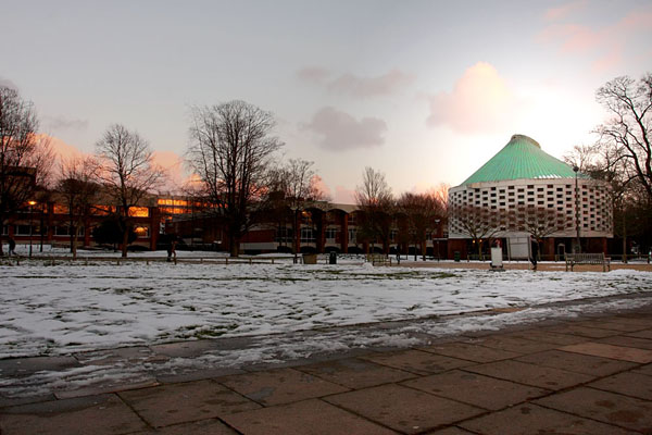 Campus around dusk