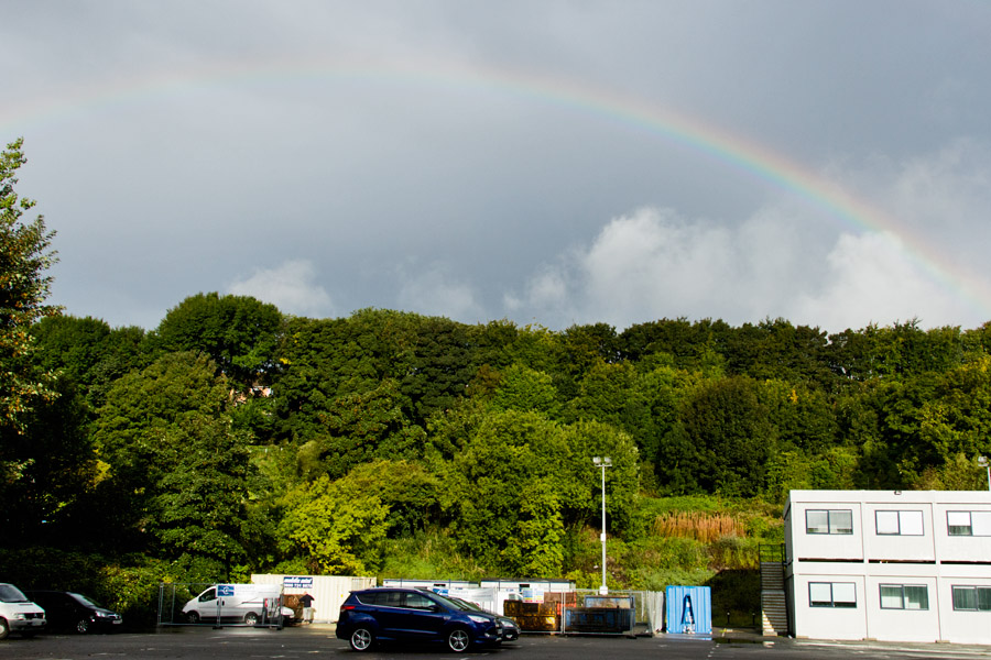 Rainbow over Watts House, University of Brighton