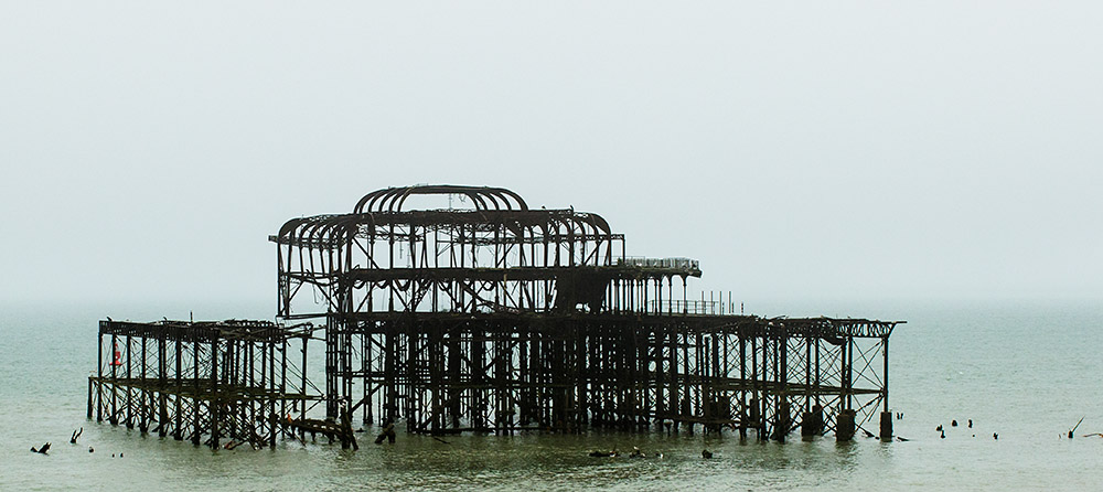 The ruins of the iconic West Pier, Brighton